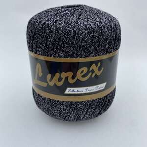 Lurex Glittery Yarn 18 Silver on Black