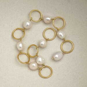Row Counter - Freshwater pearls & gold - 8 rings