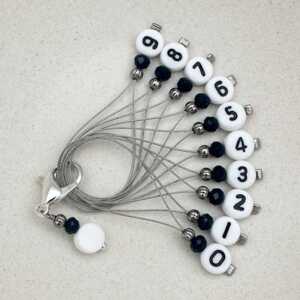 Stich marker set with numbers - Black & grey