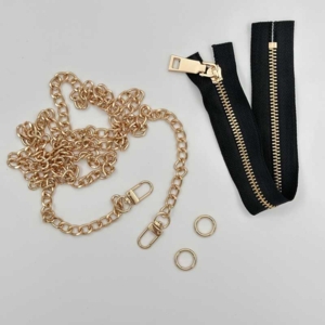 Gold Chain + Zipper for Cobbles Clutch Bag
