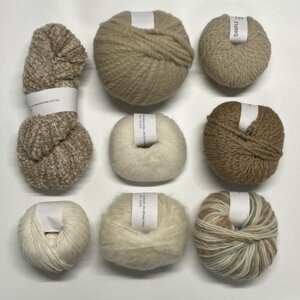 One of a Kind - Unique Yarn Bundle 04 Beige/White