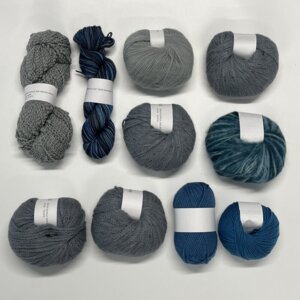 One of a Kind - Unique Yarn Bundle 24 Blue/Grey