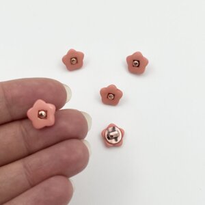 Button - plastic flower 10 mm - Orange