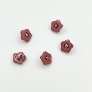 Button - plastic flower 10 mm - Burlwood