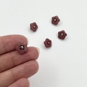 Button - plastic flower 10 mm - Burlwood