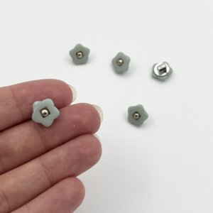 Button - plastic flower 10 mm - Sage