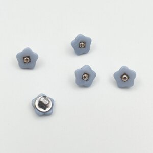 Button - plastic flower 10 mm - Light blue