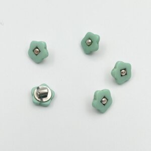 Button - plastic flower 10 mm - Light green