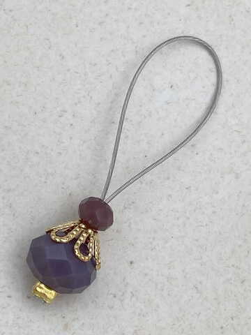 Purple pearl with golden pieces - fits needle 2-10 mm