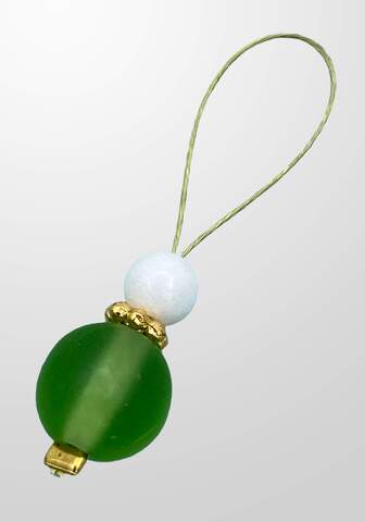 Frosted Green & White Jade - fits needle 2-6 mm