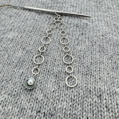 Strikkefisk - Perleskal & Sølv - 8 ringe