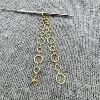 Strikkefisk - Søstjerne & Guld - 8 ringe