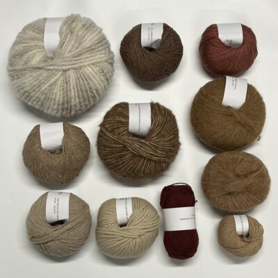 One of a Kind - Unique Yarn Bundle 05 Beige/Brown/Red