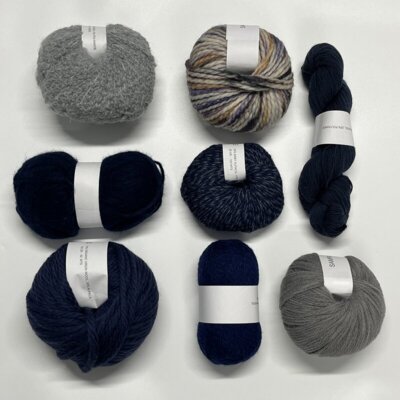 One of a Kind - Unique Yarn Bundle 16 Dark Blue/Grey/Purple