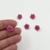 Knap - plastik blomst 10 mm - Pink
