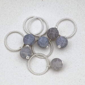 Matte grey agate - fits needle 2-12 mm