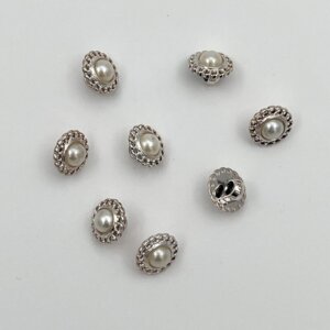 Knap - sølv filigran med perlemor 11 mm