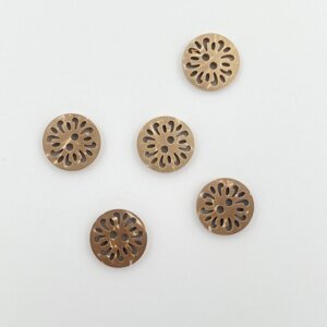 Button - coconut with cut-out pattern – 14 mm
