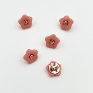 Knap - plastik blomst 10 mm - Orange