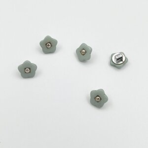 Knap - plastik blomst 10 mm - Sage